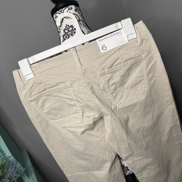 Banana Republic Boyfriend Rolled Cuff Chino Pant Size 6 NWT Cream Khaki - Picture 5 of 11